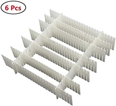 AllRight Plastic Drawer Divider, Adjustable Grid Drawer Clapboard Cabinet Divider Tidy Storage Organisers Separator (6 Pcs)