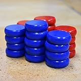 26 Traditional Size Crokinole Discs (Red & Blue)