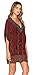 Vintage Baroque Ethnic Tassel Tie Neck Bohemian Style Shift Beach Shirt Dress L