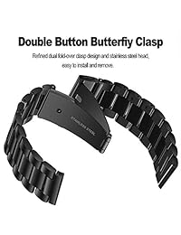 Olytop   Correa de repuesto para reloj Galaxy Watch de 1.654 in, acero inoxidable de liberación rápida, 0.787 in, para reloj inteligente Vivoactive 3 y Ticwatch E