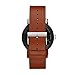 Skagen Connected Falster 1 Stainless Steel and Leather Smartwatch, Color: Silver-Tone, Brown (Model: SKT5003)
