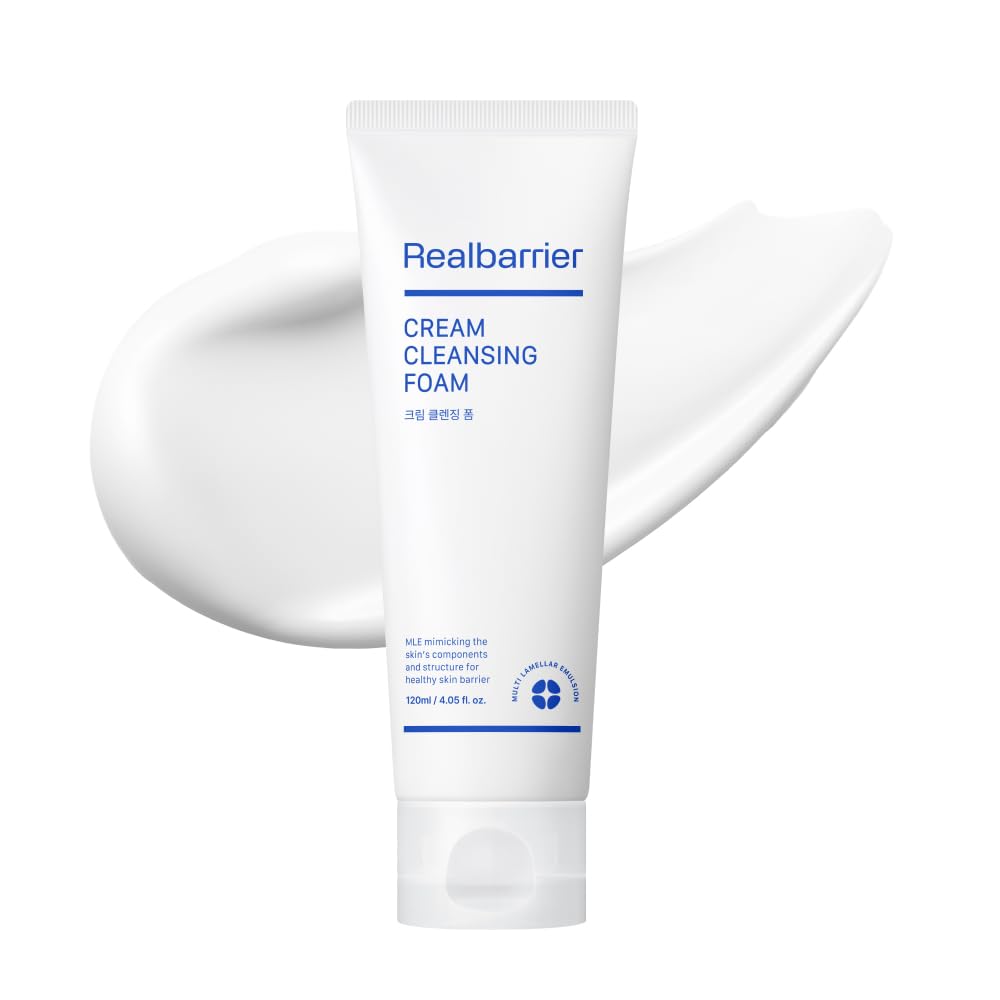 Real Barrier Cream Cleansing Foam 120ml, Sulfate-Free Amino Acid Face Wash, Ceramide, Moisturizing Cleanser, Skin Barrier Protection, Korean Skincare