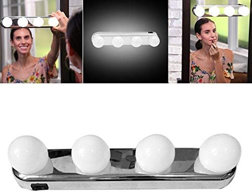 ShenYo 4 LED Bulbs Makeup Vanity Mirror Light, Battery Powered Cordless Portable Professional Make up Lighting Ultra Bright Dressing Table Fill Light,4W (4Pcs)