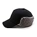 SIGGI Mens Wool Winter Visor Baseball Cap Earflap Hat Faux Fur Ear Warmer Large Black