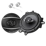 Pioneer TS-A1670F A Series 6.5" 320 Watts Max 3-Way Car Speakers Pair with Fiber Cone Midrange and 6-1/2" Multi-Fit Installation Adapters Included w/ FREE ALPHASONIK EARBUDS