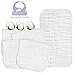 Muslin Burp Cloths Made from 100% Cotton,Saliva Towel,Multi-Use Soft Burp Cloths Boys/Girls - Excellent Shower Gift,White Set, 5 Pack, Large 20