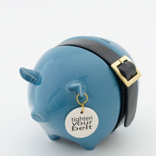 Money Talks Piggy Bank - Standard - Tighten Your Belt