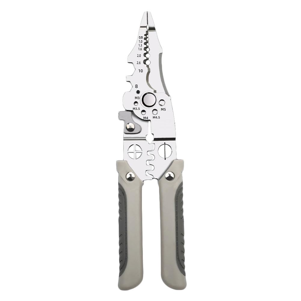 SHUNCHG Multifunctional Wire Stripper Crimper Cable Cutter Pliers, Wire Strippers Electrical, Stainless Steel Cable Stripper Tool, Wire Crimping Electricians Tools for Cutting Stripping Shears Removal