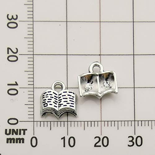 Youdiyla 50 Graduation Charm Collection, Bulk Class of 2019 Graduate Hat Cap School Compass Book Pen Charms Metal Pendant Craft Supplies Findings for Necklace and Bracelet Jewelry Making (HM306) - Thumbnail 3