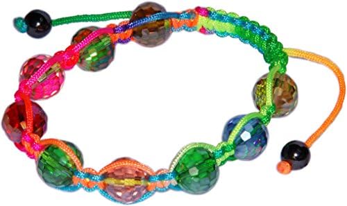 Rainbow Shamballa Acrylic Crystal Adjustable Unisex "Zumba" Like Bracelet