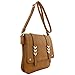Double Compartment Large Flapover Crossbody Bag (Tan)