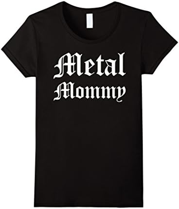 Womens Metal Mommy Old English Heavy Metal Fan Hair Bands Tee Shirt XL Black