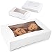 Cake Box with Display Window, Pastry Bakery Box (8 x 5.5 x 2 In, White, 10-Pk)