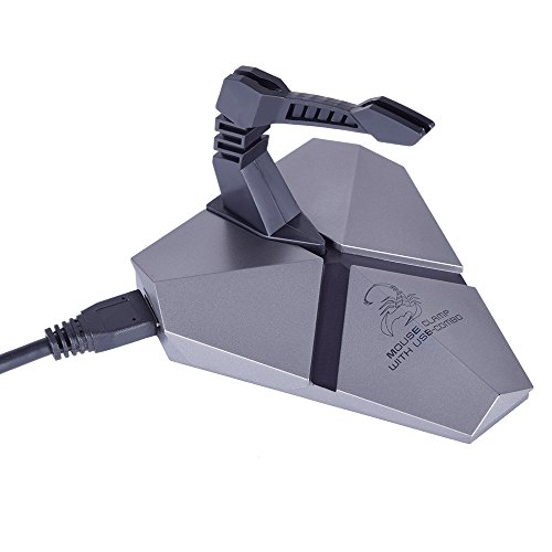 Gaming Mouse Bungee Cord Holder With 3-Ports USB 3.0 HUB,1 Micro SD Reader,Seven Changing Backlit,Fast Charging&High Speed,Cable Management & Increased Accuracy For Pro ESports &Competitive Games