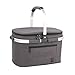 ALLCAMP Large Size Insulated Cooler Bag Folding Collapsible 22L Picnic Basket Cooler with Sewn in Frame (Black)