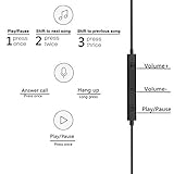 Headphones, Wotmic Line Control Stereo Clear Sound Sports Earphones with Built-in Microphone Cable Clip Included Black