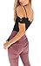 Angashion Women's Spaghetti Strap Floral Lace Jumpsuit Romper Bodysuit,Black,US 2/Tag S