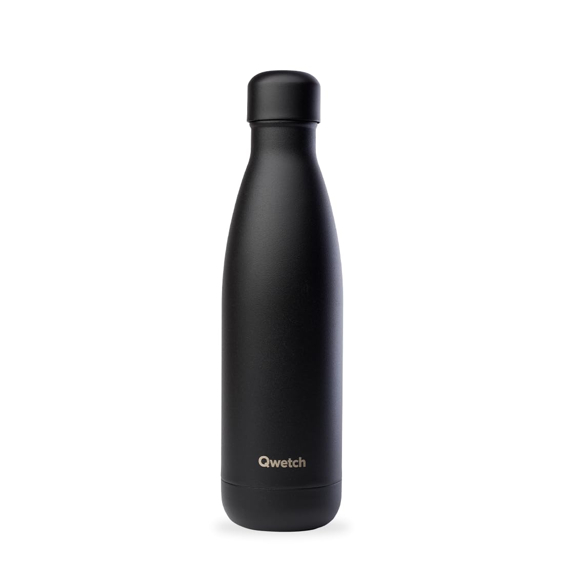 Qwetch - Insulated Originals Bottle - All Black 500ml - Stainless Steel Bottle - 24h Cold and 12h Hot - Waterproof, BPA Free & Reusable
