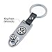 INCART Universal Steel (4pcs) Car Tire Valve Stem Air Caps Cover + (1pcs) Keychain for VW Volkswagen Silver