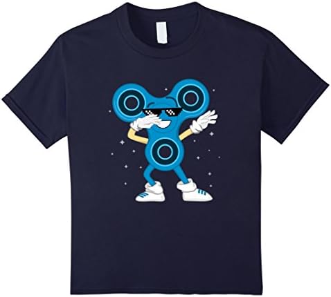 Kids Dab Fidget Spinner T-Shirt Cool Dabbing Tee 8 Navy