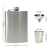 TheBarsentials Premium 8oz Hip Flask Leakproof Stainless Steel for Liquor plus Extra 1oz Keychain Flask with 4 Drinking Shot Glass Set and Funnel in Gift Box for Men and Women - Perfect for Christmas