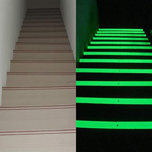 Trooer Glow Fluorescent Tape 32.8 Ft Glow Luminescent in the Dark Safety Tape for Stairs Stage Floor Night Party