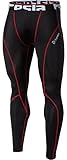 TM-P16-BKRZ_Large j-ALX Tesla Men's Cool Dry Compression Baselayer Pants Leggings Tights P16