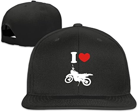 Fashion I Heart Love Bike Flat Baseball Hiphop Cap Black