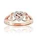10K Rose Gold 1/15 Cttw Diamond Accented Triple Heart Infinity Celtic Knot Band Engagement Ring (J-K Color, I1-I2 Clarity)