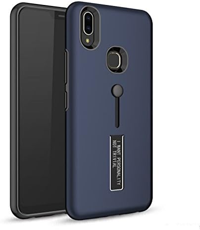 BestTalk Extreme Shock Absorption Tough Armor Case with Inbuilt Stand & Hand Holder Strap for Vivo V9(Blue)
