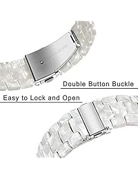 Correa de reloj para Apple Watch de 1.496 in y 1.575 in para mujeres, de la marca TRUMiRR, correa de metal y acero inoxidable con hebilla para iWatch Apple Watch Series 4 3 2 1 todos los modelos, color rosa coral