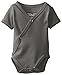 L'ovedbaby Unisex-Baby Newborn Organic Short-Sleeve Kimono Bodysuit, Gray, 0/3 Months