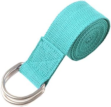 Baleauty D-Ring Cinch Buckle Yoga Mat Gravity Fitness Stretching Premium Quality Multi-loop Stretch Out Strap/Carrier Durable Cotton Yoga Bands Fitness Exercise Training Resistance Rope,Green