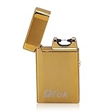 DROK Windproof Flameless No Gas Electronic Pulse Arc Cigarette Lighter PC/DC 5V 2.0 USB Charging Cigar Lighter Rechargeable Electric Cigar Lighter for XMAS Gift