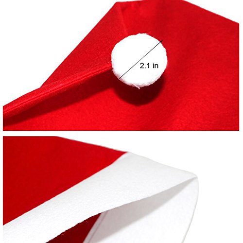 MUITIBOM 4 pcs Christmas Chair Back Red Christmas Dining Chair Back Cover Christmas Kitchen Chair Slip Covers Kitchen Dining Room Chairs Cover Santa Claus Hat Slipcovers Decoration