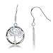 Sterling Silver Abalone Tree of Life Circle Earrings