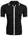 Coofandy Men's Cotton Classic Fit Short Sleeve Polo T-Shirt with Zipper Closure