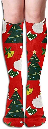 KAKICSA Christmas Pattern Compression Socks,Knee High Compression Sock for Women & Men - Best for Running,Athletic Sports,Crossfit,Flight Travel