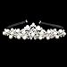 PIXNOR Rhinestone Hair Barrettes Faux Pearl Decorated Hairband for Bridal (Sliver)