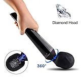 Diamond Powerful Handheld Quiet Electric Wand Massager Wireless with 3 Speed & 8 Vibration Modes for Back Neck Shoulder Body Sports Recovery & Muscle Aches Portable - Home & Office Gift Black