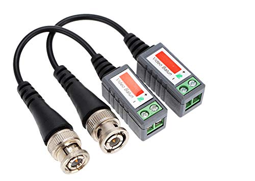 BNC Video Balun Transceiver Cable,Sageme Passive HD CVI/AHD/TVI Signal Transceivers 720P/1080P Single Channel for BNC Male Cable via CAT5/5E/6 Twisted Pair Transmitter for CCTV (4 Pairs /8 PCS)