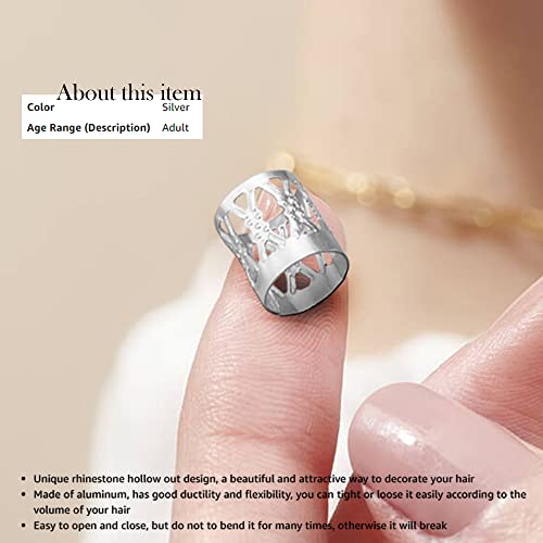 Dread Lock Dreadlocks Braiding Beads Silver Metal Cuffs Hair