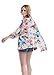 Women's Floral Chiffon Kimono Top - Ladies Sheer Flower 3/4 Sleeves Beach Cover Up for Bikini,Beachwear and Cardigan(White&Red,XL)