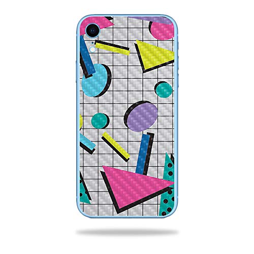 MightySkins Carbon Fiber Skin for Apple iPhone XR - Awesome 80s | Protective, D…