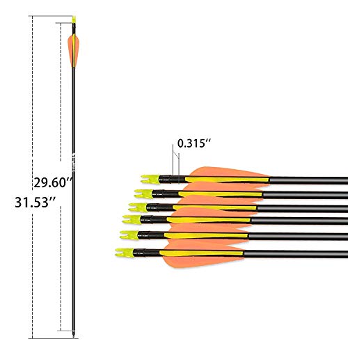 WDLHQC 30inch Fiberglass Arrow for Recurve and Compound Bow Hunting and Practice Hunting - Thumbnail 5