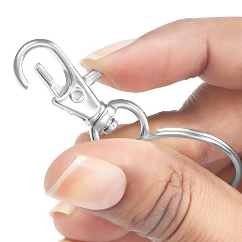 Belle Vous Schlüsselringe Metall mit Karabinerhaken, Schlüsselkarabiner Drehbar Schlüssel Ring Rohlinge mit Spaltringen… – Bild 4