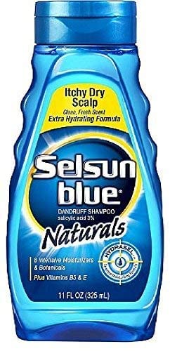 SELSUN BLUE NATURALS ITCHY DRY SCALP ANTI-DANDRUFF SHAMPOO, 11 FL. OZ., EXTRA-HYDRATING FORMULA PLUS VITAMINS B5 & E, SALICYLIC ACID 3%