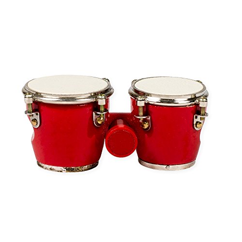 Bongo Drum Miniature Replica Red Brown 2.75 x 1.5 Resin Refrigerator Magnet - Thumbnail 2