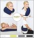 Flexi The Original 4-in-1 Convertible Travel Pillow for Side, Stomach and Back Sleepers. Lumbar Support. Features Adjustable Strap and Travel Bag. Four Colors. Washable. (Navy)