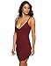 MakeMeChic Women's Sexy Deep V Neck Bodycon Club Night Party Mini Dress Burgundy S